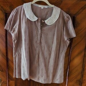 Boden 100% Cotton Lightweight Blouse In Taupe